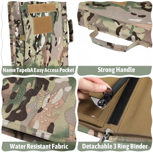 Dimeho Notebook Portfolio Detachable 3-Ring Binder Multi-Storage Pockets Durable Zipper Closure Planner Contains A4 Letter Paper or Professionals Outdoor Enthusiasts