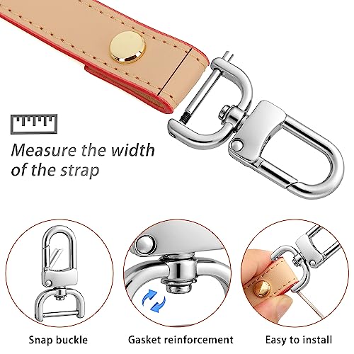 4pcs Detachable Snap Hook Swivel Clasp with 4pcs D-Rings Screw in Shackle for DIY Purse Strap Replacement (Silver,3/4 inch) - color: Silver, size: 3/4 inch