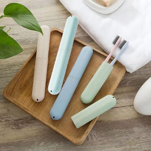 3Pcs Travel Soap Case and 3Pcs Toothbrush Travel Case Set,Leakproof Soap Dish with Lid Portable Toothbrush Holder for Traveling, Camping, Bathroom- Waterproof Drawstring Bag for Boot Backpack