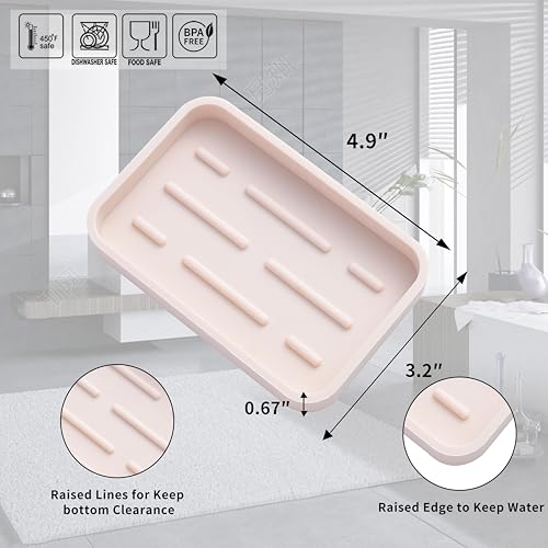 MicoYang Silicone Kitchen Sink Organizer Tray for Multiple Usage,Easy Clean Sponges Holder for Kitchen Bathroom Counter or Sink,Dish Soap Dispenser,Scrubber,Bottle,Cup Tapioca 4.9”x 3.2” - color: Tapioca, size: 4.9" x 3.2" x 0.7"