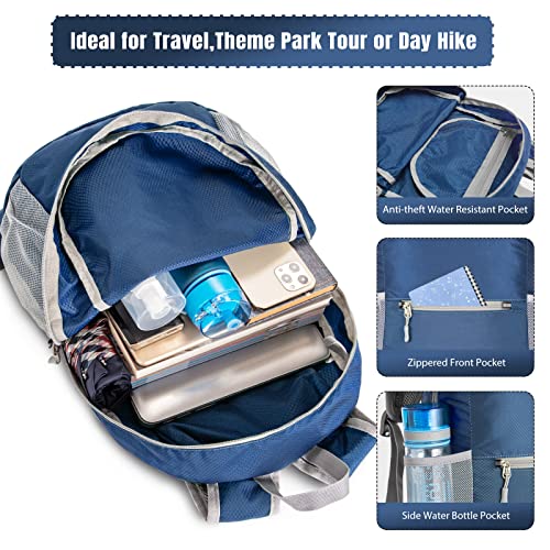 ZOMAKE Lightweight Packable Backpack, Foldable Small Travel Day Pack - color: Royal Blue 1