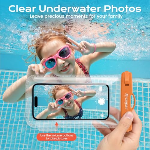 Rynapac Waterproof Phone Pouch 2 Pack, Waterproof Phone Case, [Up to 8.5''] | Face Unlock, Touchscreen, Durable IPX8 Dry Bag for iPhone 17 16 15 Pro Max, Includes Lanyard, Beach & Cruise Essentials 2026 - color: [Pink + Mint] Waterproof Phone Pouch