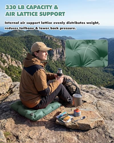 Inflatable Seat Cushion & Lumbar Support Lightweight TPU Non-Slip - color: Spring Rain