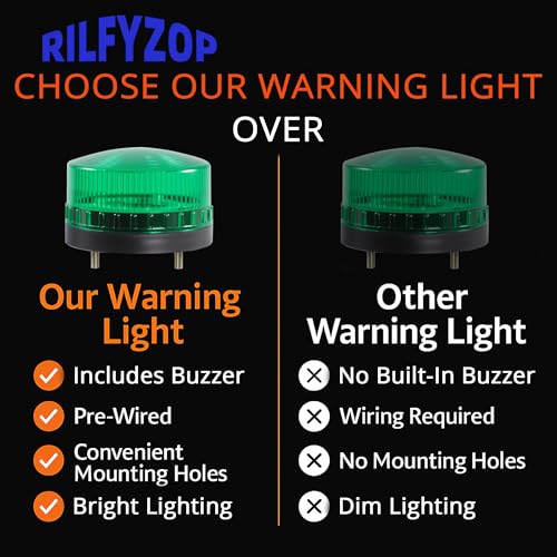Industrial Round Beeper Warning Light D-5061-J Green AC 110V-120V 75dB Flashing - color: Green Flashing, style: 110V