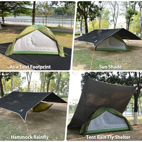 GEERTOP 17 x 10 ft Camping Tarp, Waterproof Rain Fly - color: Charcoal Grey