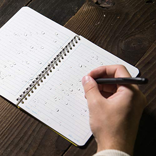 Rite in the Rain Weatherproof Side Spiral Notebook, 4.625" x 7", Yellow Cover, Universal Pattern, 3 Pack (No. 373L3) - color: Yellow, size: 3 Pack, style: Universal