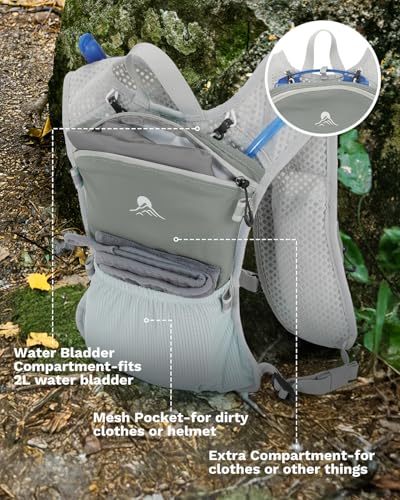 Running Vest for Women and Men, Hydration Running Backpack, Runners Vest, Hydration Vest, with Front Phone Holder, Adjustable Chest and Waist Strap - color: Gray, size: Bladder and Backpack
