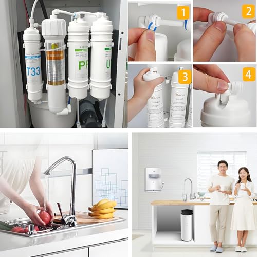 1/4" to 3/8" Push-Fit Elbow Adapter, 5 Pcs | Plastic push-to-connect fitting for RO water filtration, pre-purifier, refrigerator & coffee maker. - style: 1/4" to 3/8" Push-to-Connect Elbow Reducer
