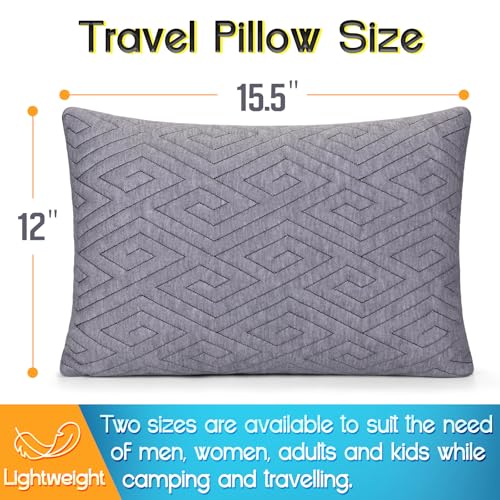 1 MIDDLE ONE Travel Pillow for Sleeping Camping, Memory Foam Small Pillow with Breathable Cover for Backpacking, Airplane, Car (15.5 X 12 Inch) - size: 15.5 X 12 Inch