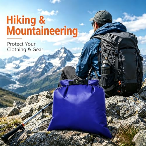 TRENDBOX Roll Top Waterproof Dry bag Kit Storage Compression Bag Sack Poch Packing Organizers Water Resistant Camping Travel - color: Set of 5 - Blue