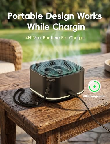 BuggyBands Rechargeable Mosquito Repellent Outdoor Patio, 2 Refills - color: Black 1 Devices 2 Refills
