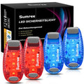 LED Safety Lights(4 Pack).Clip On Strobe&Running Lights.High Visibility Accessories Gear for Your Reflective,Bicycle etc.for Runners, Bike, Walking,Dog Collar, Stroller - color: Red&Blue