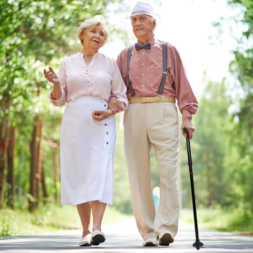 FSA/HSA Eligible, Vaunn Medical Easy Grip Height Adjustable Folding Cane/Walking Stick with Strap/Pouch- Compact, Portable, and Safe Walking Assistant- Non-Slip Grip Handle- Men, Women, Elderly - style: Tripod Tip