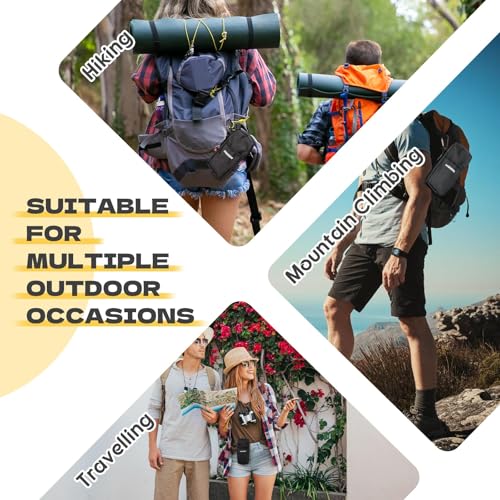 Hikeen X-Pac Backpack Strap Pouch for Smartphone, Weatherproof Durable Tactical Molle Phone Pouch with Carabiner, Molle Backpack Phone Holder Fit Outdoor/Hiking/Climbing - style: Black-2pcs