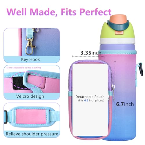 Water Bottle Carrier Bag with Strap, Fits Owala FreeSip 24/32 oz - color: Multicolor, size: 32 ounce