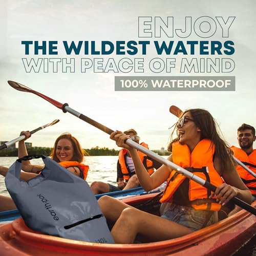 Earth Pak Waterproof Dry Bag with Zippered Pocket - Waterproof Dry Bag Backpack Keeps Gear Dry - color: Gray, size: 5L