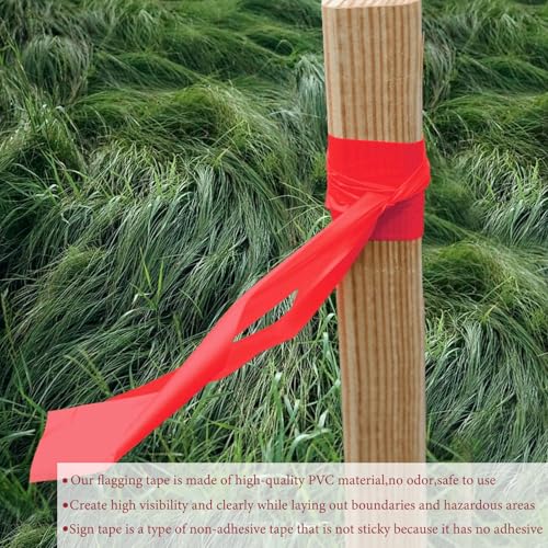 GEYYANG 12 Pack red Flagging Tape, 1" x 100ft, 3.35 Mil - color: Red, size: 1in X 100ft