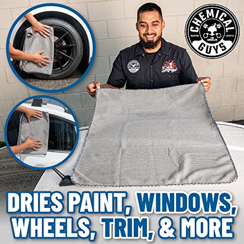 Chemical Guys, Waffle Weave Gray Matter Microfiber Drying Towel, 25 x 36 in | Waffle-weave towel with soft-banded edges soaks up sheeting water for a fast, scratch-free dry on paint and glass. - color: Gray, size: 25"x 36"
