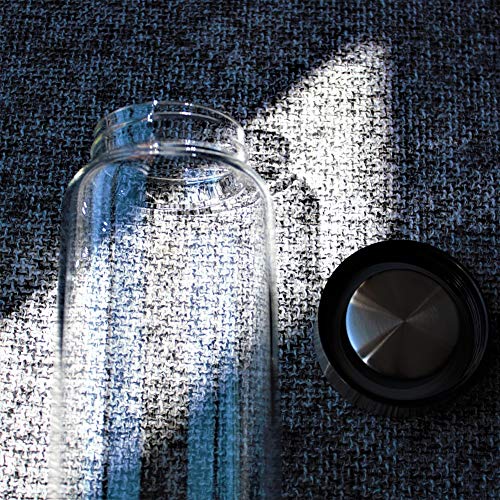 sunkey Glass Water Bottle 32 oz High Borosilicate with Neoprene Sleeve Leak Proof Lid Reusable Eco Friendly Bpa Free