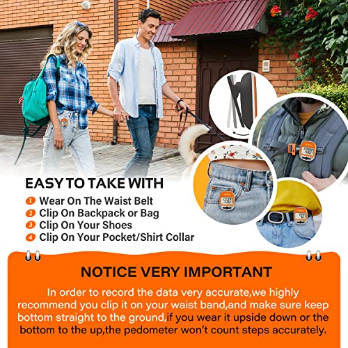PINGKO Outdoor Multi-Function Portable Sport Pedometer Step/Distance/Calories/Counter - color: Orange