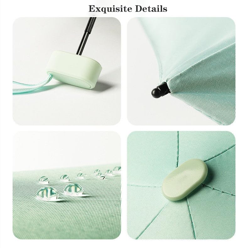Mini Travel Sun Umbrella for Purse - Small Compact UV Protection, Lightweight Portable Parasol, Windproof for Women, Men, Kids - color: 12-Bean Paste Powder-Gradient