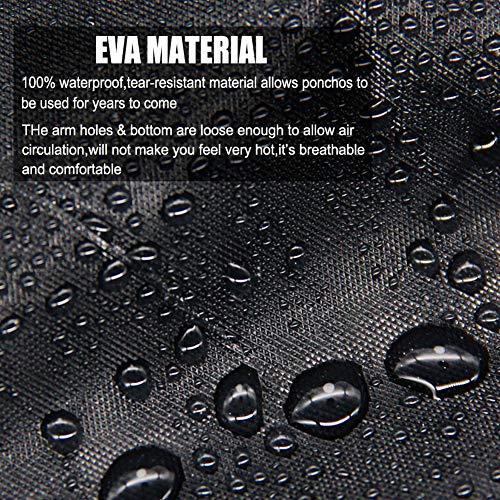 Rain Coats for Adults Man and Women- 2 Pack Waterproof Rain Ponchos Jacket with Hooded - color: Black-2 Pack