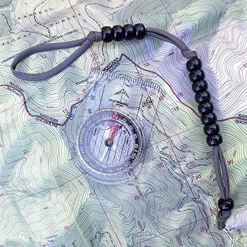 Pace Count Beads/Army Ranger Beads/Distance Counter for Your Land Navigation Kit - Trail Counter Hiking Beads for Compass Land Navigation as Part of an Orienteering Kit - color: Charcoal Grey