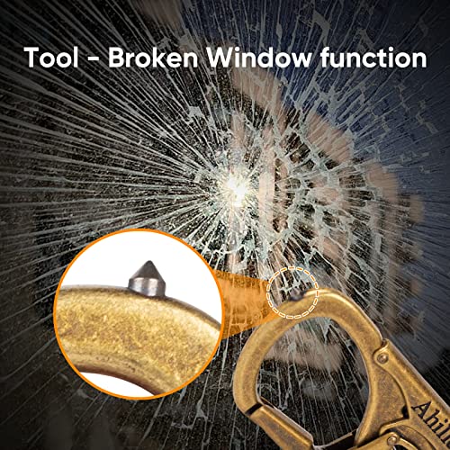 Ahiller Double Lock Carabiner Clip, Tungsten Steel Tip Keychain for Outdoor - color: Bronze-1P
