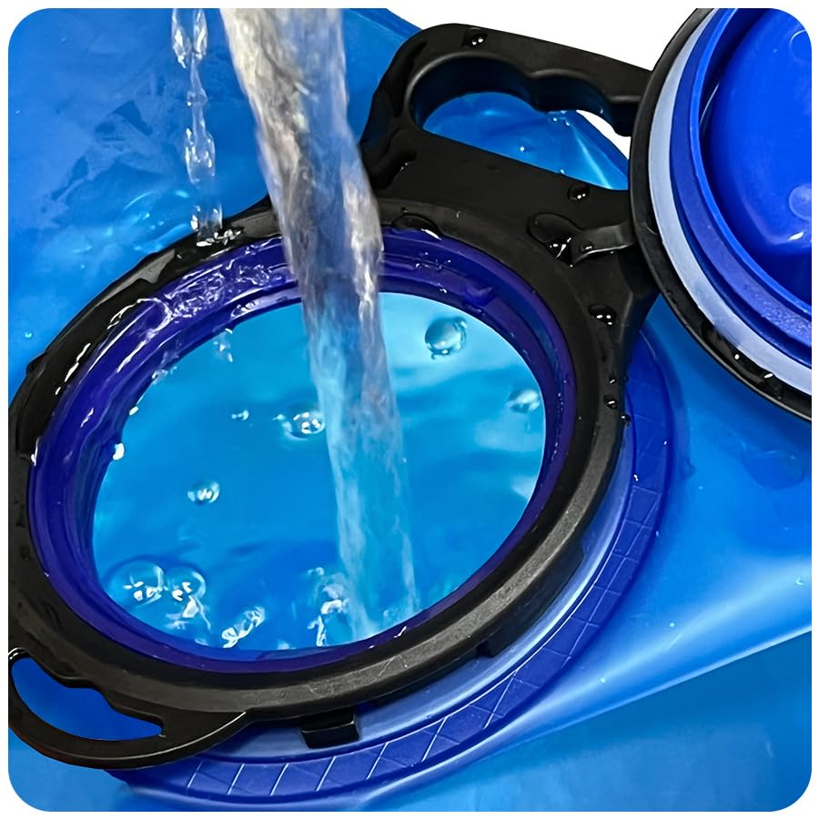 Extra Large 8L Water Bladder (2.1 Gallon) Heavy Duty Hydration Reservoir Bag, Easy-Fill Wide Mouth Opening, Leak-Proof Drinking Tube with Bite Valve Straw