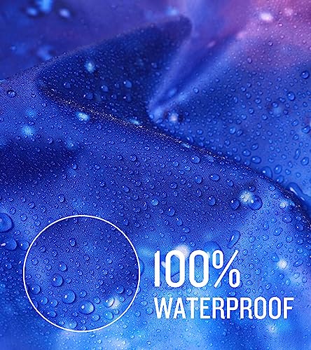 SaphiRose Lightweight Kids Rain Poncho Waterproof Jacket Zipper Up Rain Coat - color: Universe, size: 7-9 Years
