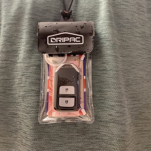 DRIPAC Waterproof Car Key FOB Case Bag Dry Holder Pouch For ID Badge Cash - color: Clear+white