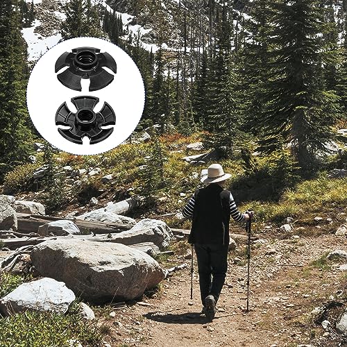 M METERXITY 4 Pack Trekking Pole Replacement Accessories - Trekking Pole Basket, Wear-Resistant, Apply to Mud Ski Outdoor Climbing (0.51 Inch Thread Dia, Black)