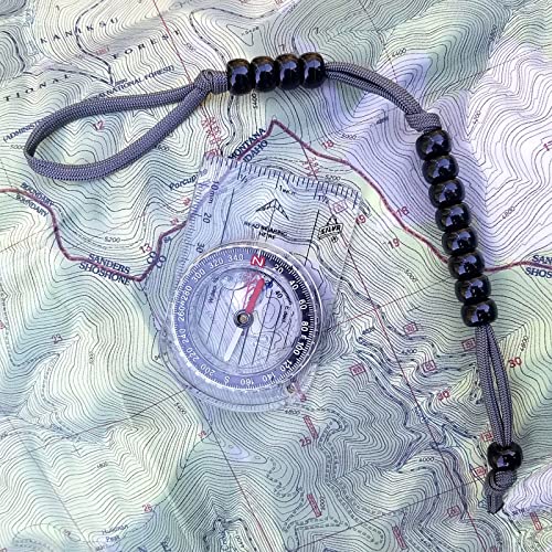 Pace Count Beads/Army Ranger Beads/Distance Counter for Your Land Navigation Kit - Trail Counter Hiking Beads for Compass Land Navigation as Part of an Orienteering Kit - color: Black