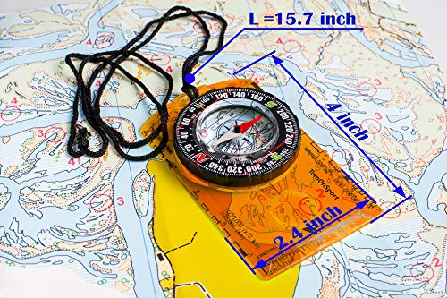 TurnOnSport Orienteering Compass - Advanced Scout Compass for Hiking, Camping, and Backpacking - Best Survival Gifts for Kids