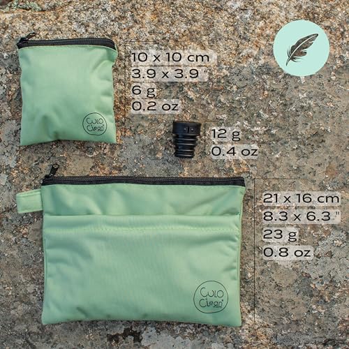 CuloClean Hygiene bag for hiking + Portable travel bidet. Personal hygiene kit for hikers, leave no trace (LNT) while hiking in the countryside.