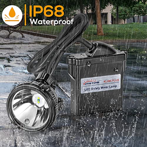 Super Bright Safety Mining Light Rechargeable LED Miner Headlamp, Explosion-Proof Waterproof Hard Hat Cap Lamp, High Lumens Head Torch Flashlight for Mining, Hunting, Camping, Hiking, and Outdoor Work - size: KL8M.Plus