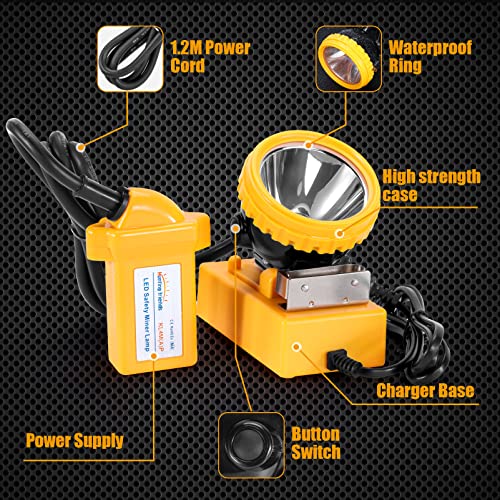 High Lumens Rechargeable LED Mining Headlamp – Super Bright Waterproof Hard Hat Cap Lamp, Explosion-Proof Underground Headlight for Coal Mine, Tunnel, Oil Field, Construction, Outdoor Work - size: KL4M(A).P