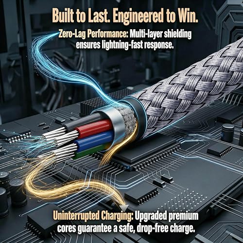 Micro USB Cable 10 ft, Android Charger Cord, High-Speed Fast Charging & Data Sync, Braided Nylon Durable Lead for Samsung Galaxy S7 S6 J7, Kindle, PS4/Xbox, Security Camera (Gray) - color: Space Grey, size: 10Ft