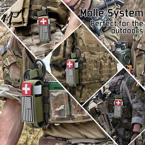 Upgrade Laser Cut 1000D Molle Torniquet Pouch, Tactical Medical Tourniquet Pouch Holster - color: Pouch Only-GREEN