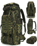 King'sGuard 70L Camping Hiking Backpack for Men Women Large Military Tactical Backpack Molle Rucksack Backpack for Outdoor - color: Green Camo