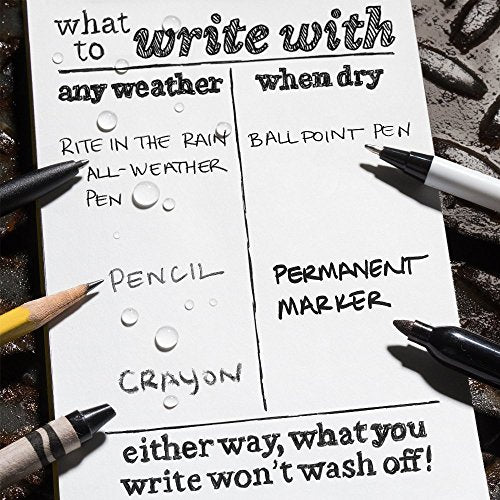 Rite in the Rain Weatherproof Hard Cover Notebook, 4.75" x 7.5", Yellow Cover, Universal Pattern (No. 370F) - color: Yellow, style: Universal