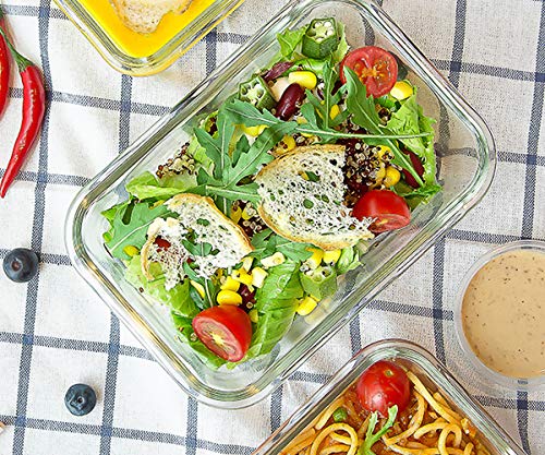 M MCIRCO 8 Pack,30 oz Glass Food Storage Containers with Lids, Green - color: Green