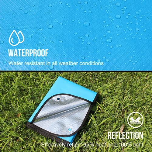 LYN Heavy Duty Emergency Blanket Survival Gear Waterproof Insulated Blanket Emergency Tarp for Camping, Hiking, Bushcraft - color: Blue