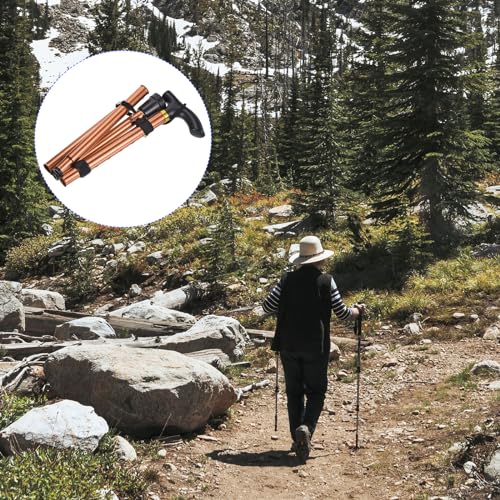 M METERXITY Trekking Poles - Collapsible Hiking Walking Sticks, Telescopic & Folding, Apply to Women Walking Backpacking - color: Brown