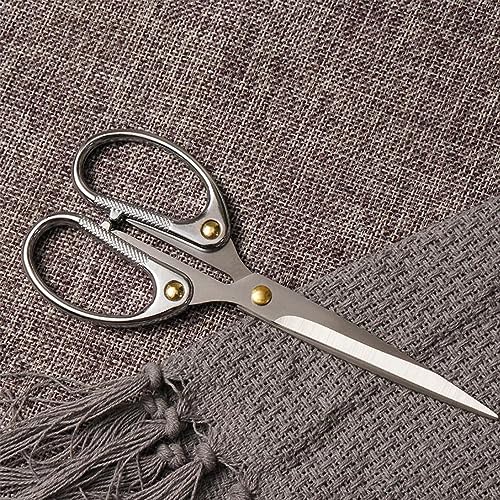 6.3" All Stainless Steel Office Scissors,Ultra Sharp Blade Shears,Sturdy Sharp Scissor for Office Home School Sewing Fabric Craft Supplies Multipurpose Scissors Sliver - color: Silver, size: 6.3"