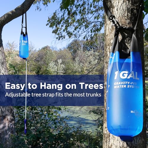 Membrane Solutions 1 Gallon Gravity Water Filter with 23oz Collapsible Squeezable Water Pouch 4 Set