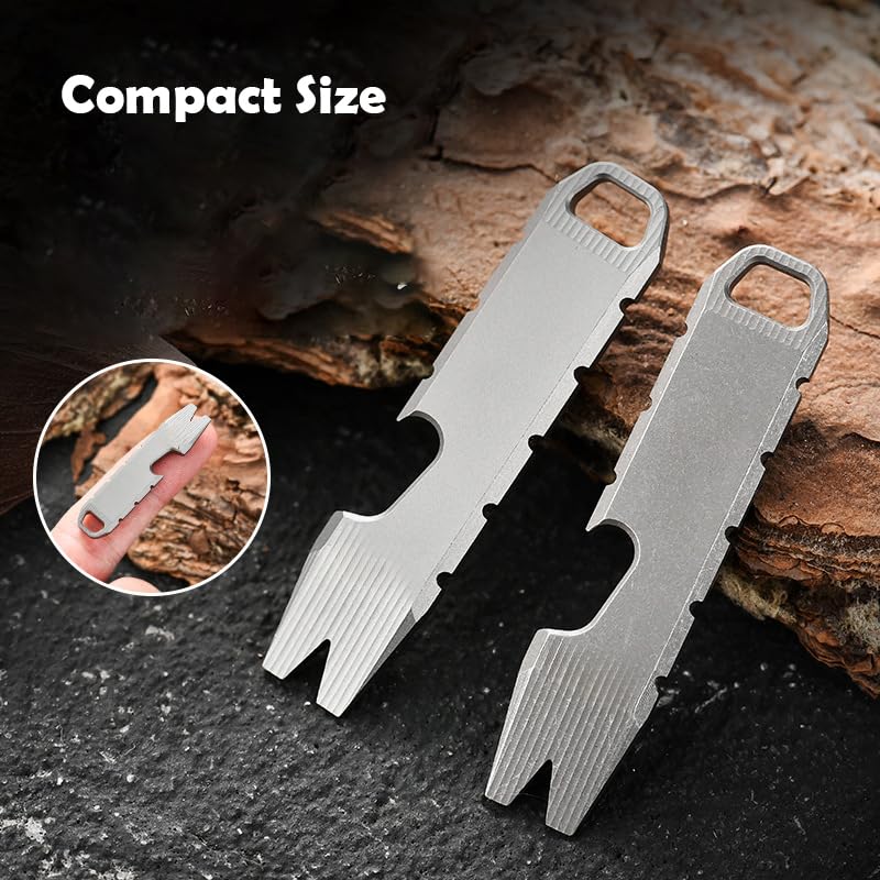 Hamans Mini Pry Bar Multi Tool Titanium Bottle Opener Keychain Screwdriver - color: Gray