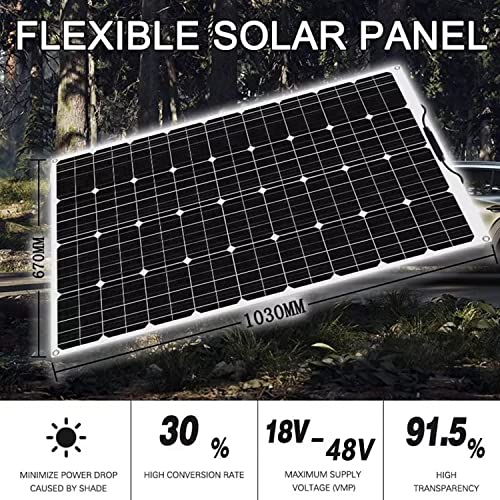 1000 Watt Solar Panel Kit, with Charge Controller(40A) 2pcs 500 Watt Flexible Monocrystalline Solar Panel kit Photovoltaic Module for 12-48V Battery Charging Car Battery Camper RV - color: Off-White