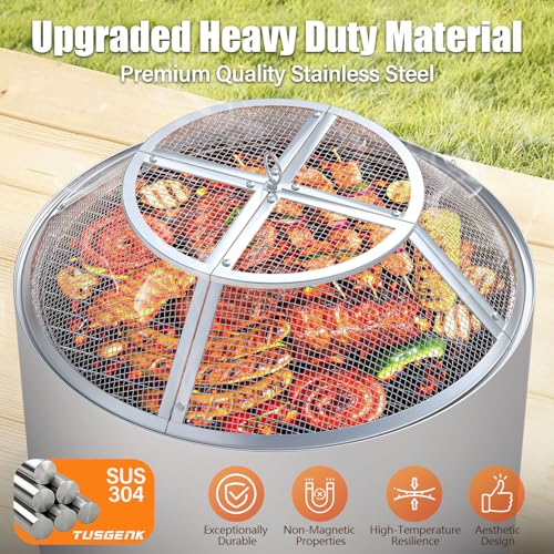 Fire Pit Spark Screen for Solo Stove Yukon, 27 Inch | 304 Stainless Steel, Detachable Spark Shield for Backyard Family Fires, Camping, and Marshmallow Roasting - size: Yukon Shield 27Inch