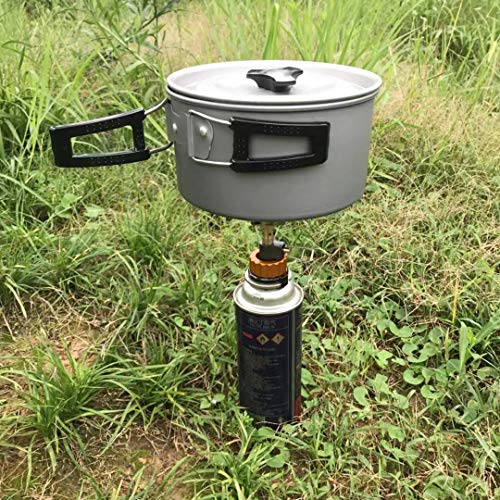 DESERT & FOX Ultralight Mini Camping Stove + Stove Adapter, Titanium Alloy Automatic Foldable Outdoor Cookware Tool for Picnic,Cookout,Camping,Hiking - color: mini stove with adapter